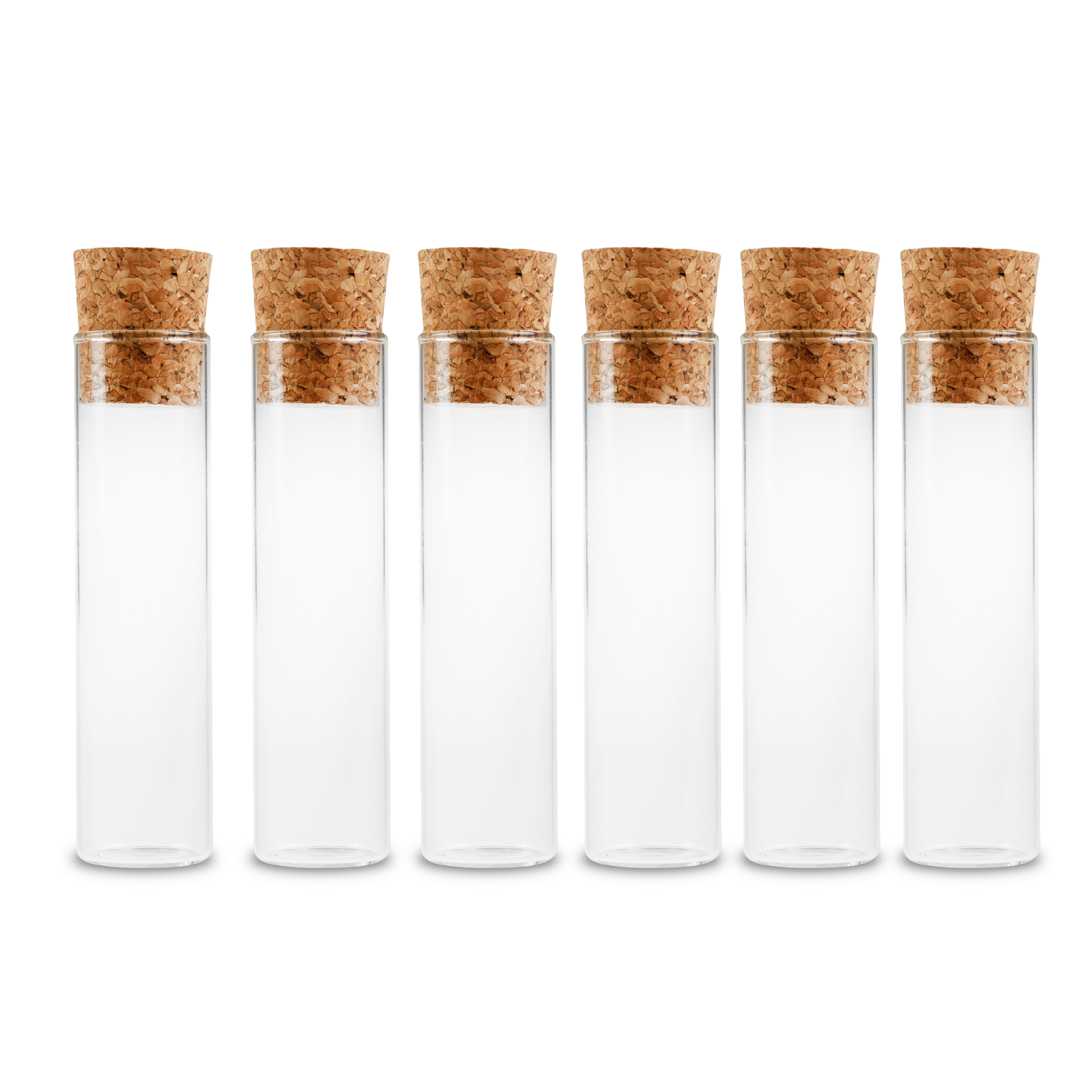 GLASS VIAL WITH CORK FOR STORING SPICES 6 PCS.