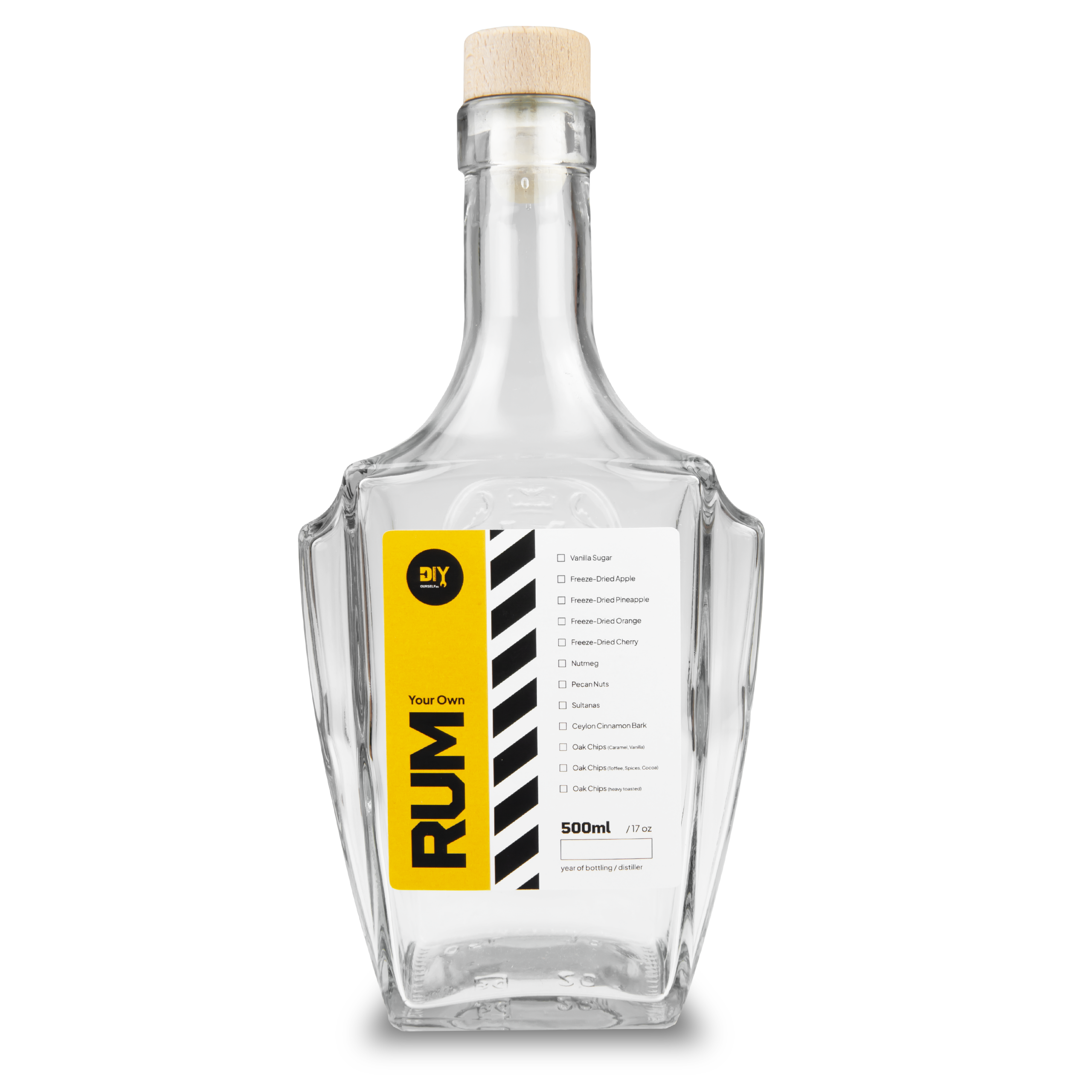 GLASS BOTTLE FOR RUM 500 ML