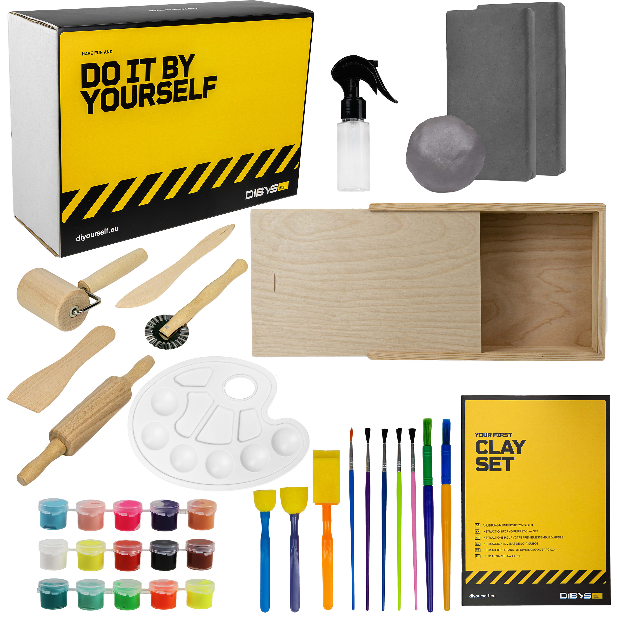 MODELLING KIT FOR CHILDREN – GREY CLAY + KITCHEN ACCESSORIES