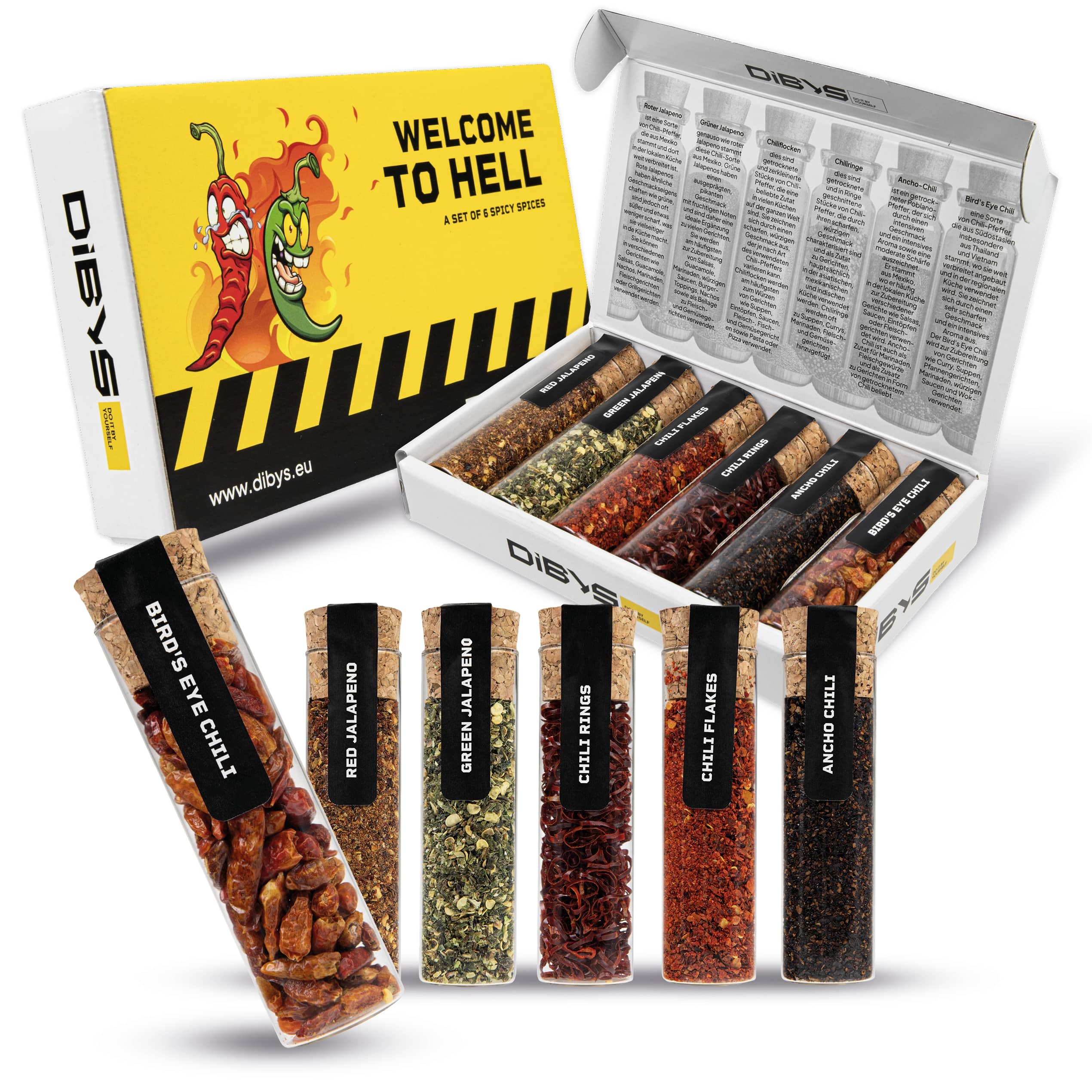 GIFT SET OF 6 CHILI SPICES “WELCOME TO HELL” 111 G