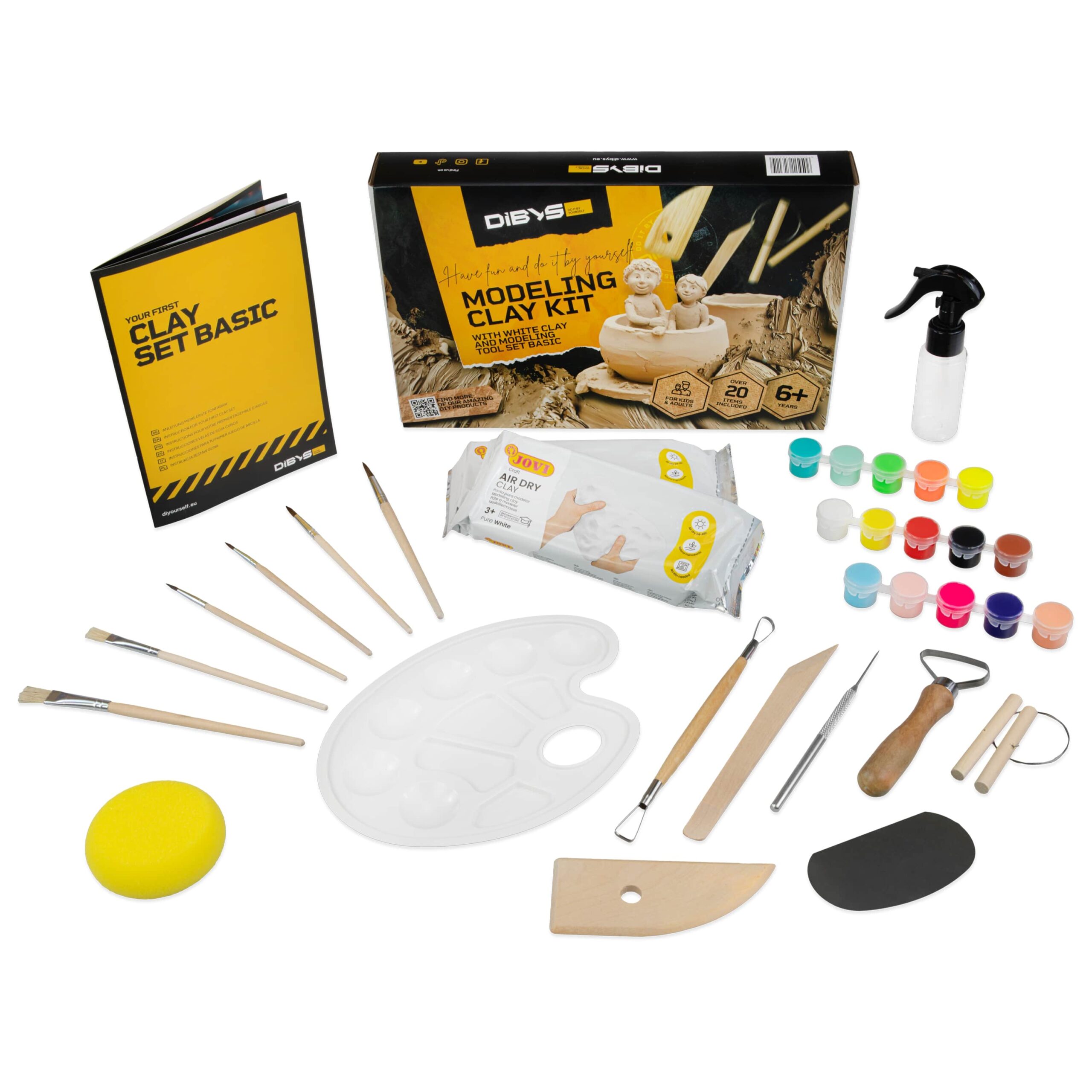 MODELLING BASIC KIT FOR CHILDREN – WHITE CLAY + MODELLING TOOLS